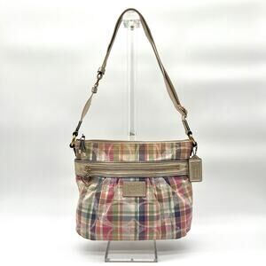 COACH POPPY Daisy Madras Tartan Shoulder Bag, Pastel Plaid